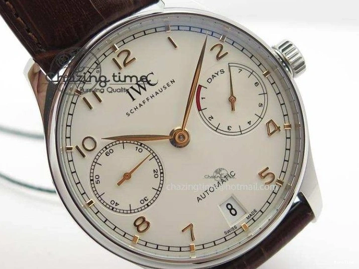 MIROTIME 1228 MoistureWicking Portuguese Real PR IW500704 ZF 1:1 Best Edition On Brown Leather Strap A52010 V 7311